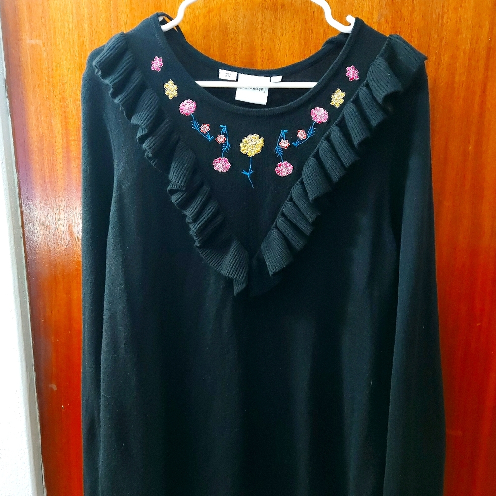 Beautifully flower embroidered sweater